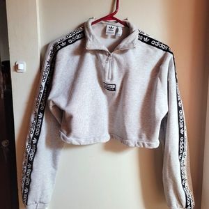 Adidas gray cropped sweatshirt